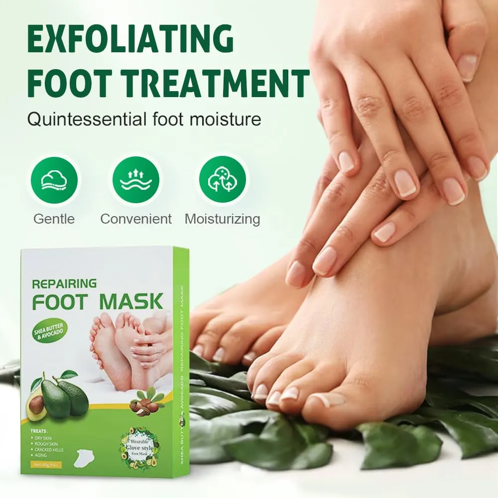 Foot Peel Mask, 2025 New 5 Pairs Exfoliating Foot Mask for Dry Cracked Feet, Moisturizing Foot Peeling Mask that Remove Dead Skin, Natural Foot Masks for Soft and Smooth Feet (Lavender)