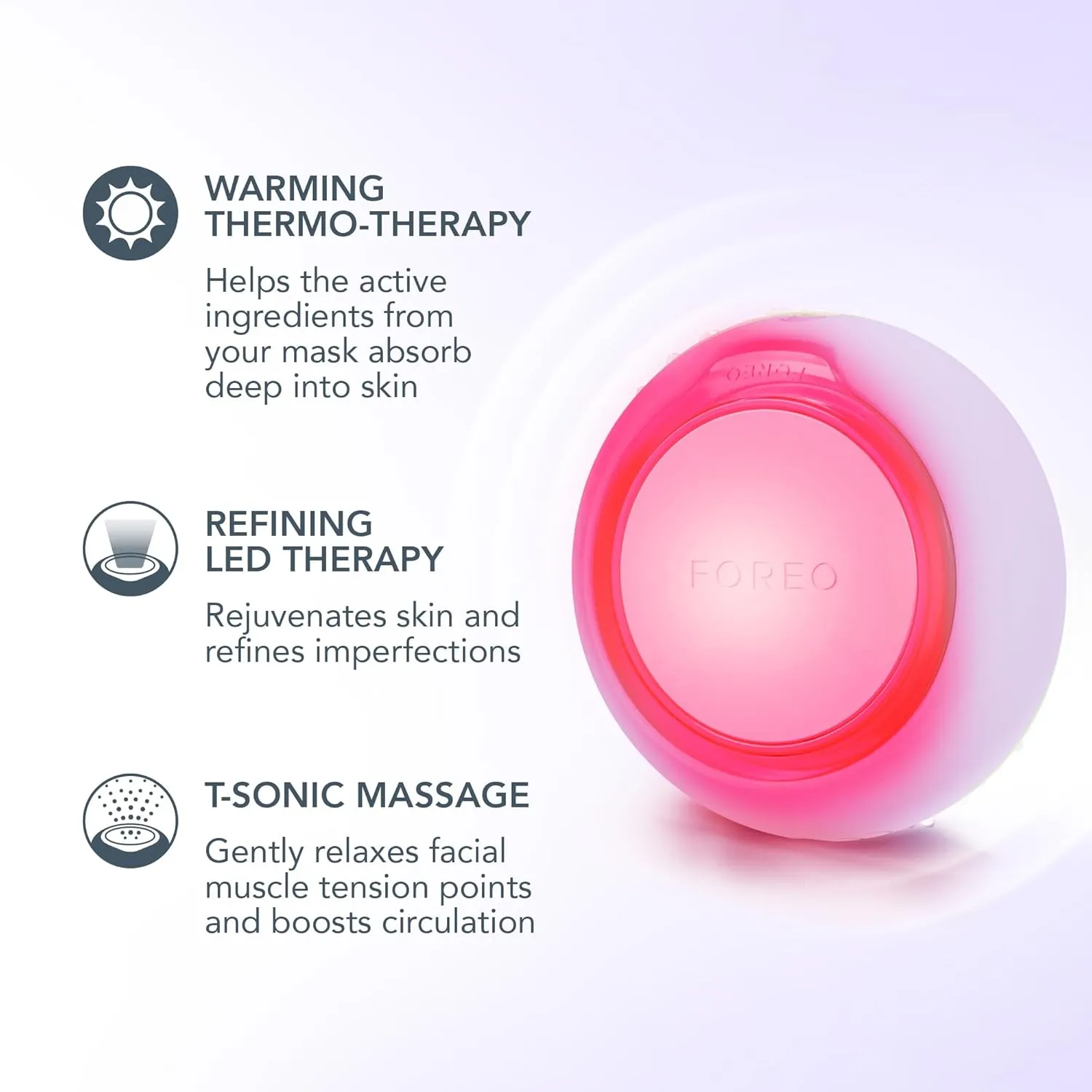 FOREO UFO 3 go Travel-friendly Face Mask Skincare Device - Face Moisturiser - Anti-Aging - Red Light - Warming - Facial Massage - Compact - App-connected - Lavender