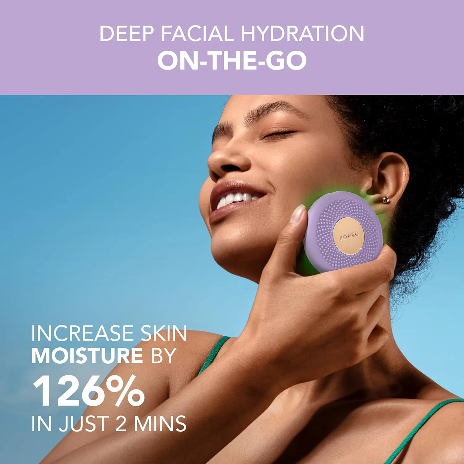 FOREO UFO 3 go Travel-friendly Face Mask Skincare Device - Face Moisturiser - Anti-Aging - Red Light - Warming - Facial Massage - Compact - App-connected - Lavender