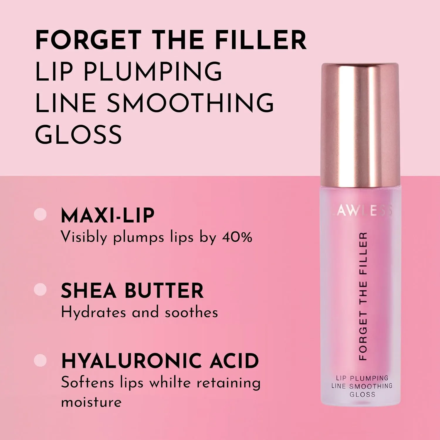 Forget the Filler Lip Plumping Line Smoothing Gloss - Daisy Girl - Premium Volumizing Lip Gloss with Natural Ingredients Designed to Plump, Firm, and Hydrate Lips 0.11 oz