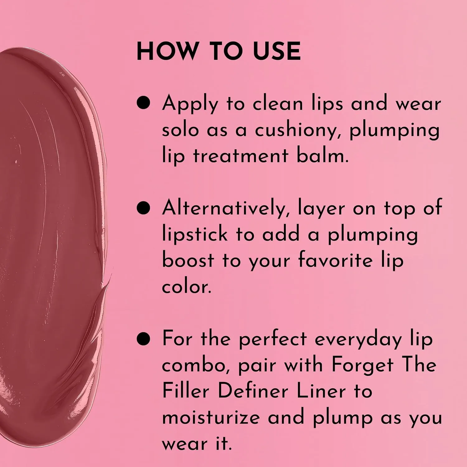 Forget the Filler Lip Plumping Line Smoothing Tinted Balm - Posey - Premium Tinted Lip Balm with Natural Ingredients to Plump and Smooth Lips for a Firmer, Fuller Look - 0.09 oz