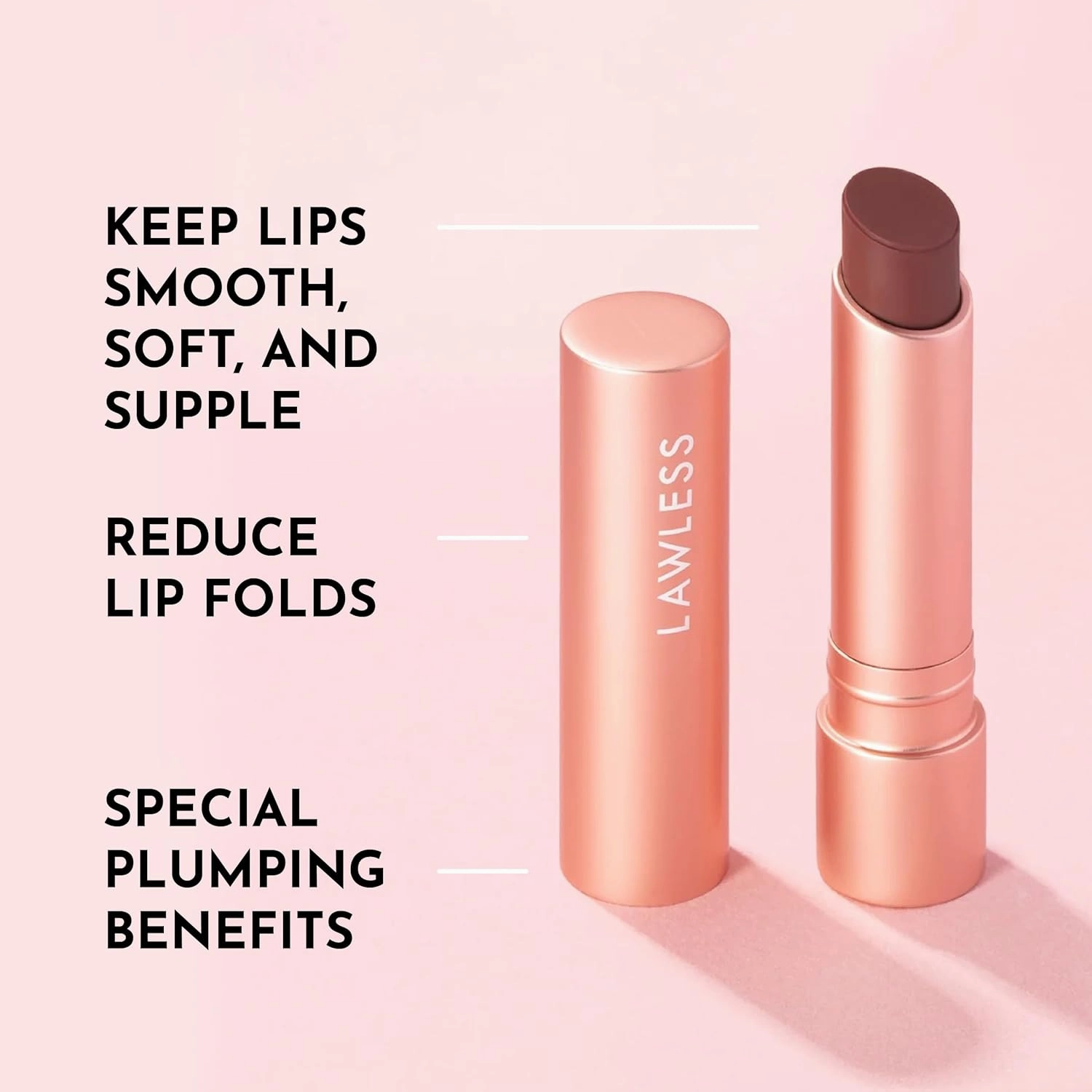 Forget the Filler Lip Plumping Line Smoothing Tinted Balm, Amaretto, Brown, 0.09 Ounce