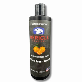 Freedom Fresh Orange Body Wash – 16 fl oz, 100% Natural, Veteran-Owned, with Organic Aloe Vera, Refreshing Citrus Scent, Hydrating & Nourishing