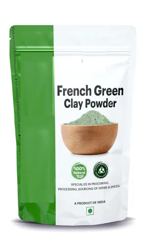 French Green Clay Powder | Your Pure and Natural Solution for Skincare, Face Scrubs, and Body Cleansers for All Skin Type 200 gm