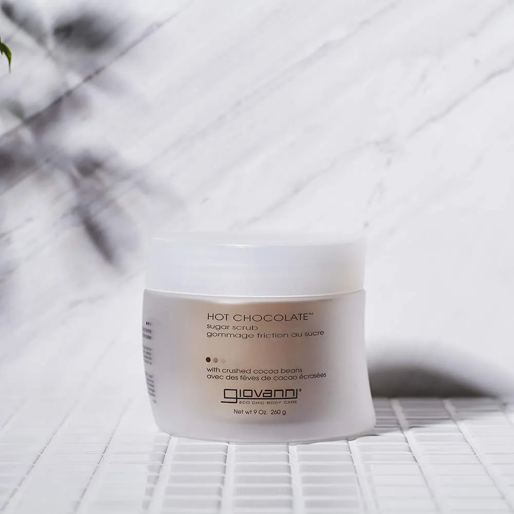 Giovanni Hot Chocolate Sugar Body Scrub - Scented, Gentle Exfoliant With Essential Oil, Crushed Cocoa Beans, Eco Chic Technology - 9 Oz (Pack of 1)