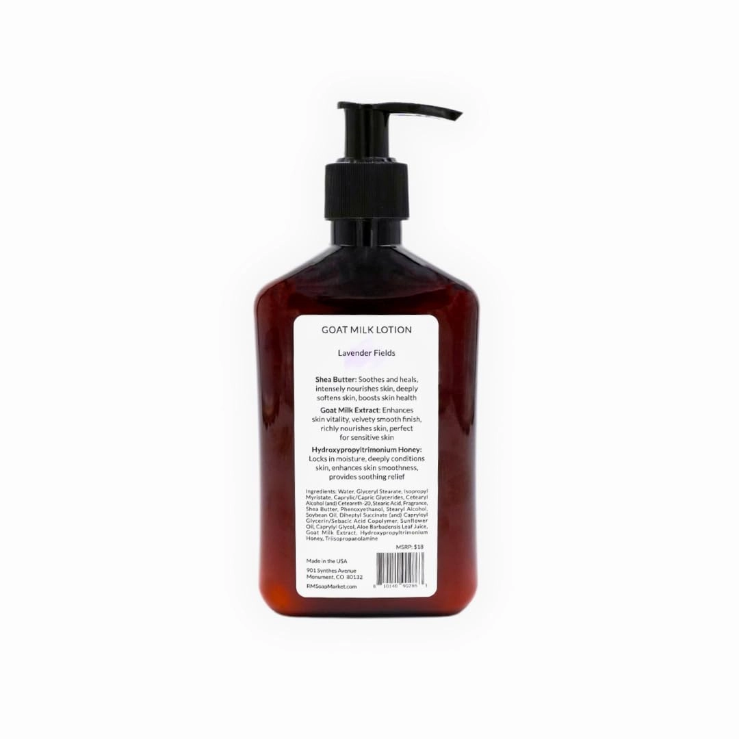 Goat Milk Lotion, Lavender Fields Fragrance, Hydrating Lotion for Men & Women With Nourishing Goat Milk, Shea Butter, Sunflower Oil & Aloe, Packed With Vitamin A, E & Selenium, 9 Oz