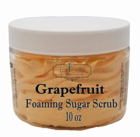 GRAPEFRUIT Exfoliating Foaming Sugar Body Scrub, 10 oz jar