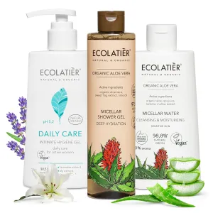 Hair Mask Aloe Vera, Micellar Water, and Intimate Hygiene Gel Bundle – Hydrating, Nourishing, and Gentle Cleansing Care for Hair, Face, and Intimate Hygiene