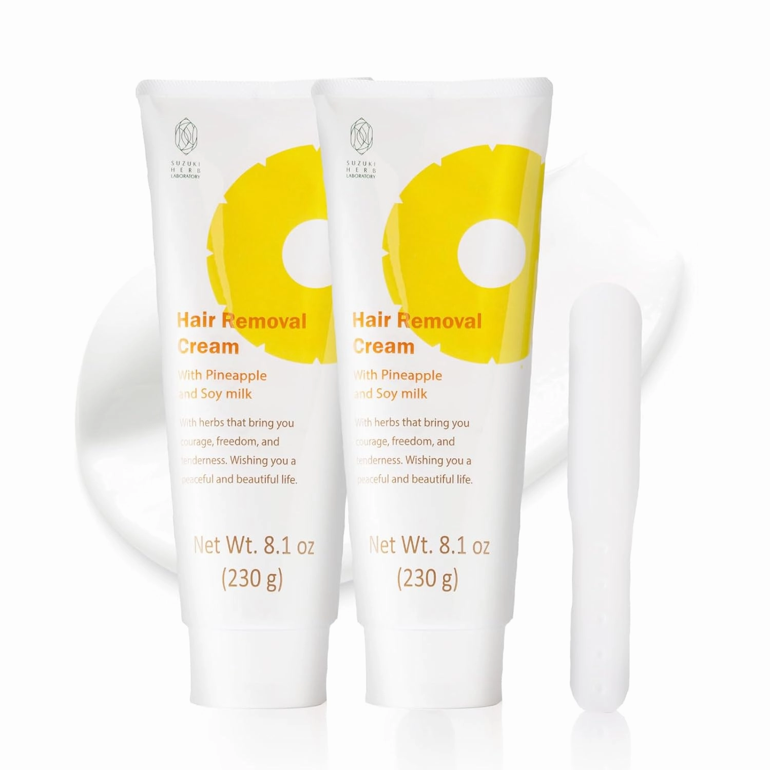 Hair Removal Cream for Women with Pineapple and Soymilk, Made in Japan (8.1 OZ / 230g) 2pcs.