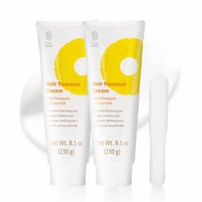 Hair Removal Cream for Women with Pineapple and Soymilk, Made in Japan (8.1 OZ / 230g) 2pcs.