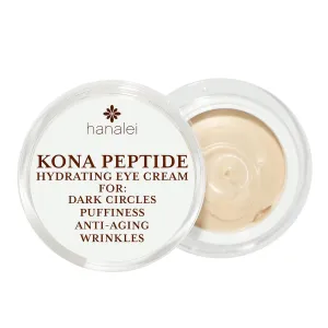 Hanalei Kona Peptide Eye Cream with Caffeine – Reduces Wrinkles, Puffiness, Dark Circles, Hydrating, Smoothing, Revitalizing Formula with Hawaiian Botanicals and Peptides – Cruelty-Free, Vegan, 0.5 oz