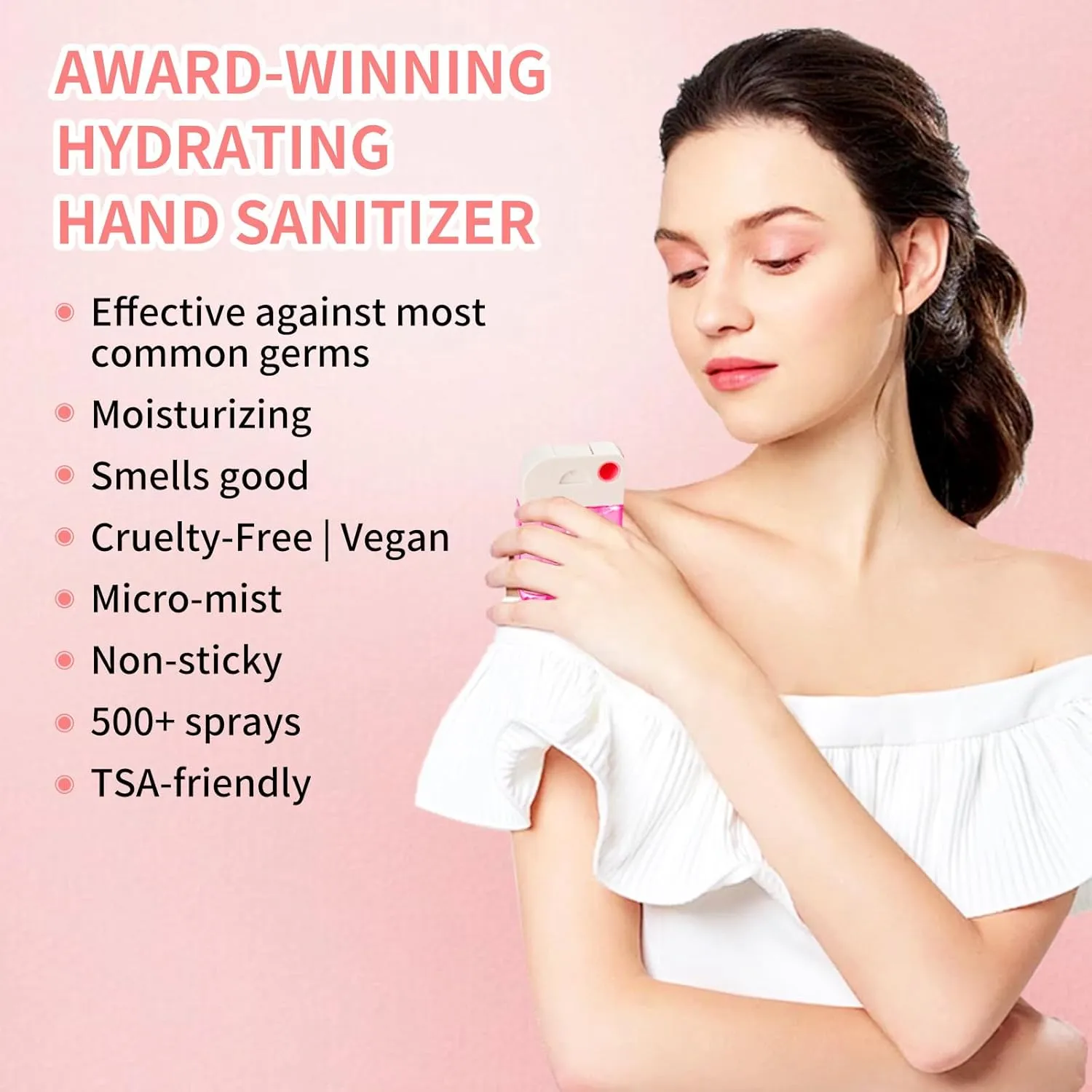 Hand Sanitizer, Hand Sanitizer Spray, Hydrating Spray for Hand, Portable Sanitizer spray Set ﻿for Travel Size, 500-Sprays Each Multi-Flavor(4Pcs)