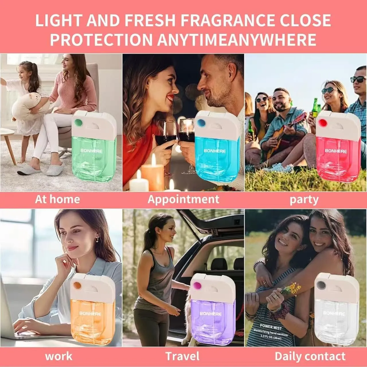 Hand Sanitizer, Hand Sanitizer Spray, Hydrating Spray for Hand, Portable Sanitizer spray Set ﻿for Travel Size, 500-Sprays Each Multi-Flavor(4Pcs)