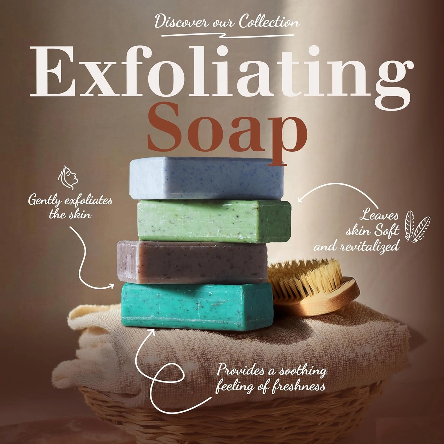 Hand & Body Soap Bars Trio - Exfoliating Lavender Moisturizing French Soap with Organic Shea Butter - Rich Creamy Lather - 97% Natural Ingredients - Solid Bath Cleanser Made in Provence - 3x4.4 oz