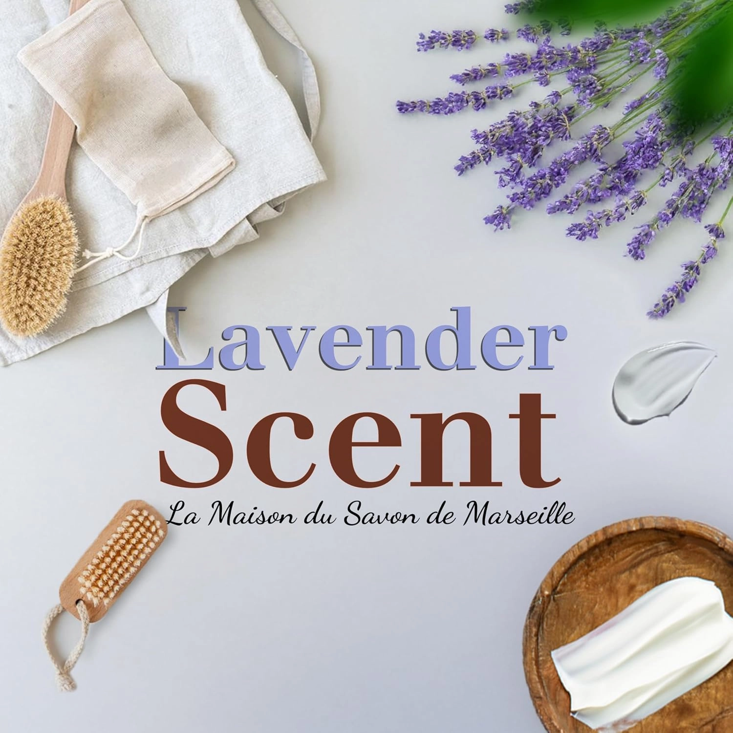 Hand & Body Soap Bars Trio - Exfoliating Lavender Moisturizing French Soap with Organic Shea Butter - Rich Creamy Lather - 97% Natural Ingredients - Solid Bath Cleanser Made in Provence - 3x4.4 oz