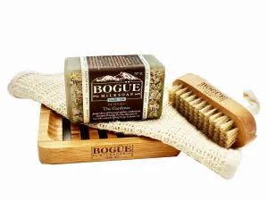 Handmade Goat Milk Soap Giftset BOGUE No.11XL Gardener Blend Over 6oz bar with Detoxifying Juniper Berry & Cornmeal Exfoliate, Remove Smells. Tea Tree, Rosemary & Lavender Oil