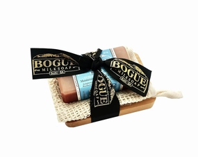 Handmade Goat Milk Soap Giftset- BOGUE No.9 Moisturising Shangri La Blend Luxurious Lather & Enlightening oils of local flora Orange, Lavender, Rosemary & Sage with Sisal Cloth and wood dish