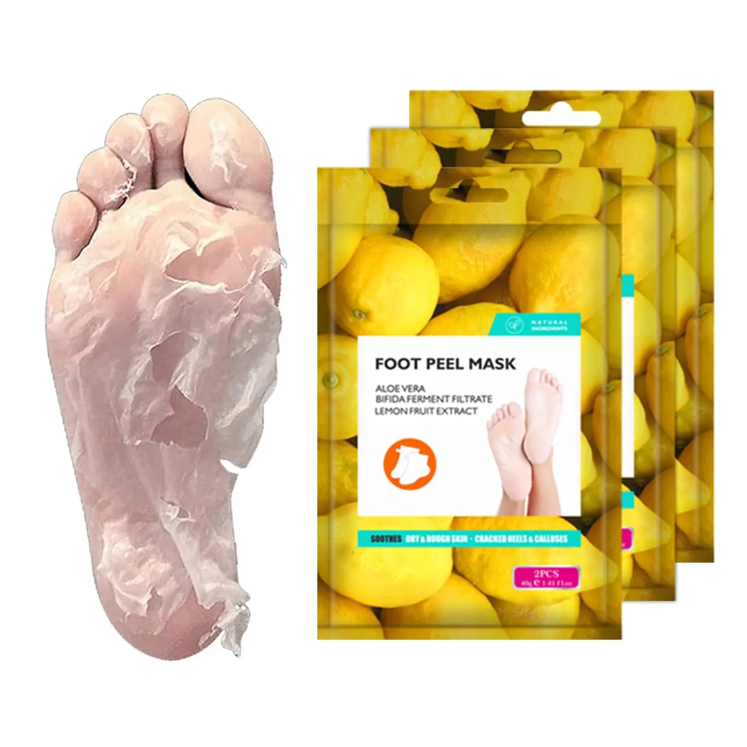 Happy Feet Foot Peel Mask, 03 Packs Original Exfoliant Foot Peel Mask, Callus Remover for Rough Cracked Dry Feet Dead Skin, Gift for Mom Dad