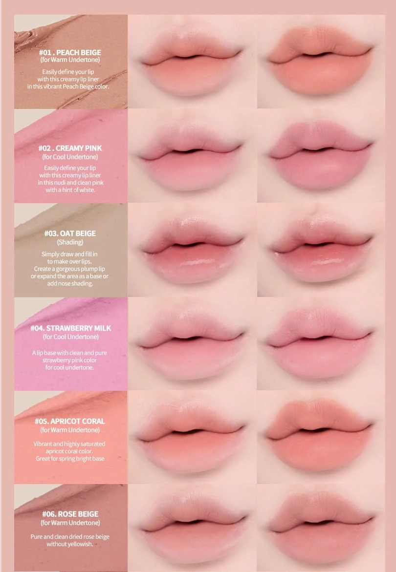 Heart Percent Dote On Mood Lip Pencil, Long-Lasting Creamy Lip Crayon Smooth Color Liner Retractable Lipstick Pencil 0.8g, #09. Cozy Brown