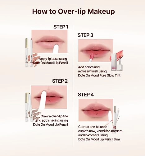 Heart Percent Dote On Mood Lip Pencil, Long-Lasting Creamy Lip Crayon Smooth Color Liner Retractable Lipstick Pencil 0.8g, #09. Cozy Brown