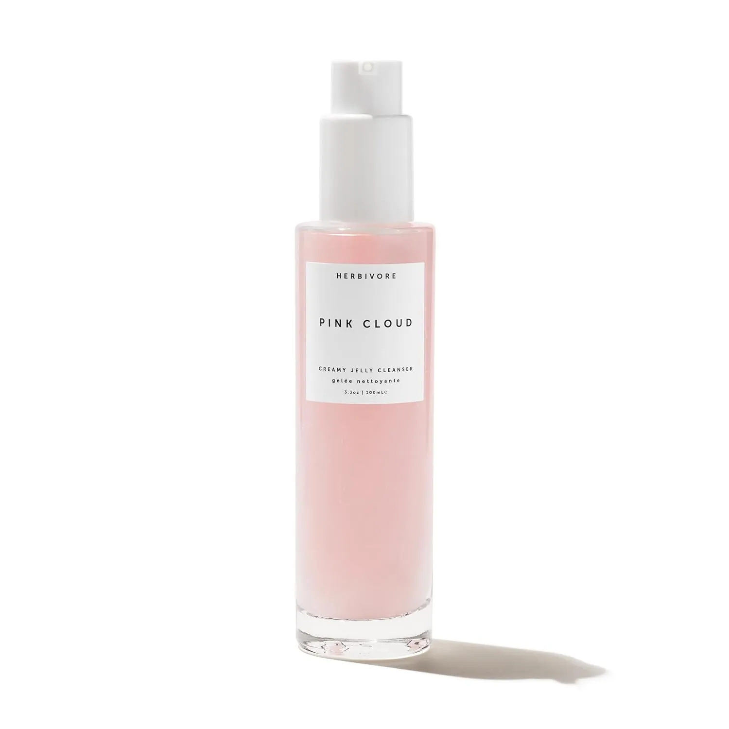HERBIVORE Pink Cloud Hydrating Jelly Cleanser - Rosewater   Tremella Face Wash & Makeup Remover for Sensitive, Skin Plant-based, Vegan, Cruelty-free
