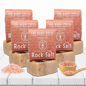 Himalayan Pink Rock Salt Soap | Unscented Bath Soap Bars | 100% Vegetarian Soap, Handmade in Nepal, Natural Hydrating Bar Soap - 100 Grams, 5 Pcs