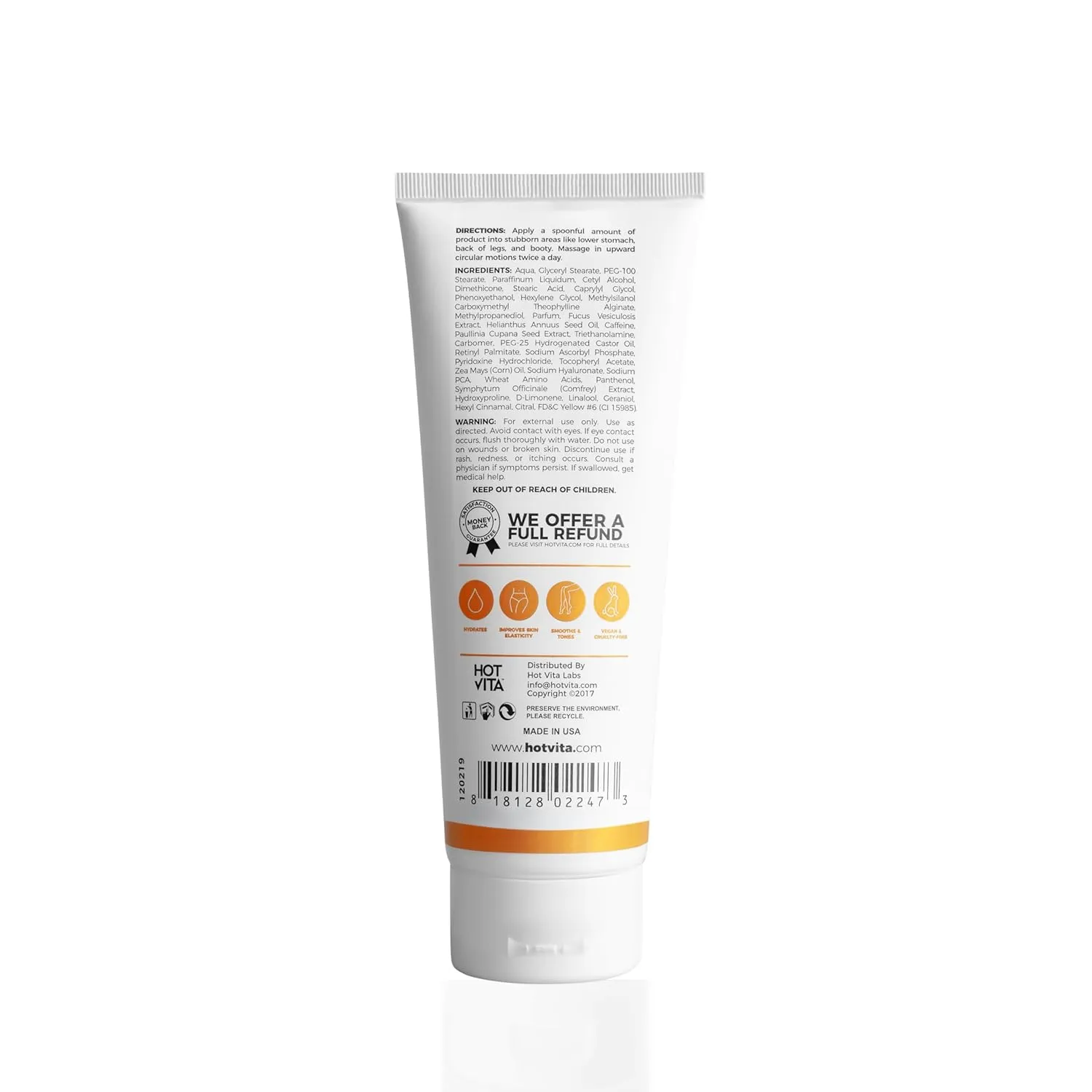 Hot Vita Smooth Body Gel - Skin-Smoothing & Anti-Cellulite Formula for Improved Skin Appearance & Complexion - Skin Toner Body Slimming Gel for Belly Fat - Made with Natural, Skin-Safe Ingredients