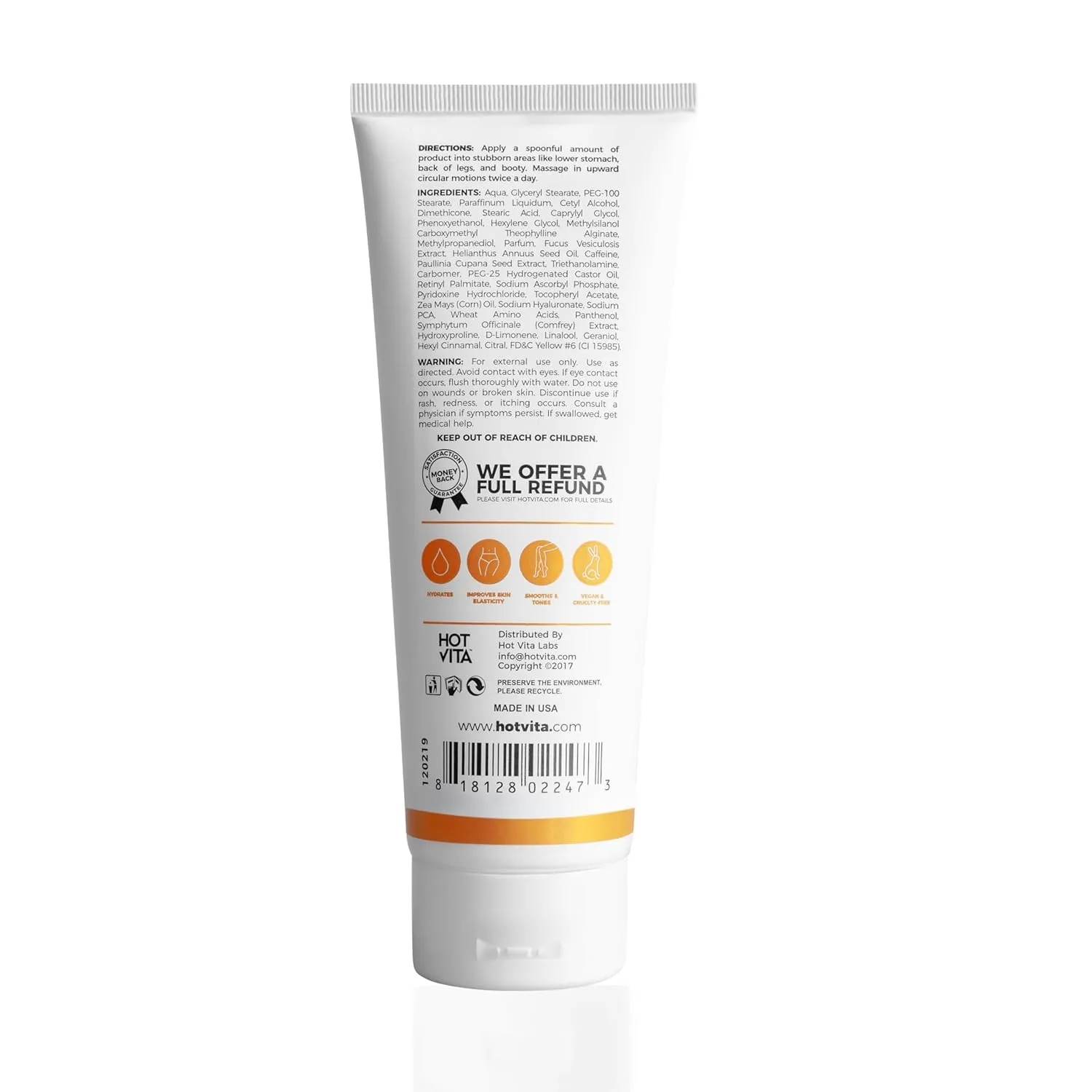 Hot Vita Smooth Body Gel - Skin-Smoothing & Anti-Cellulite Formula for Improved Skin Appearance & Complexion - Skin Toner Body Slimming Gel for Belly Fat - Made with Natural, Skin-Safe Ingredients