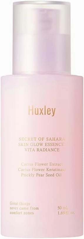 Huxley Secret of Sahara Skin Glow Essence: Vita Radiance 50ml/1.69 fl. oz.| Hydrating Korean Skin Care | Dull Skin | Daily Exfoliant Care