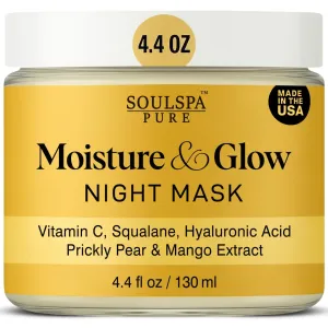 Hydrating Face Mask – Overnight Face Mask with Hyaluronic Acid, Vitamin C, Squalane, Prickly Pear & Açaí – Deep Moisture for Dry Skin – 4.4 fl oz