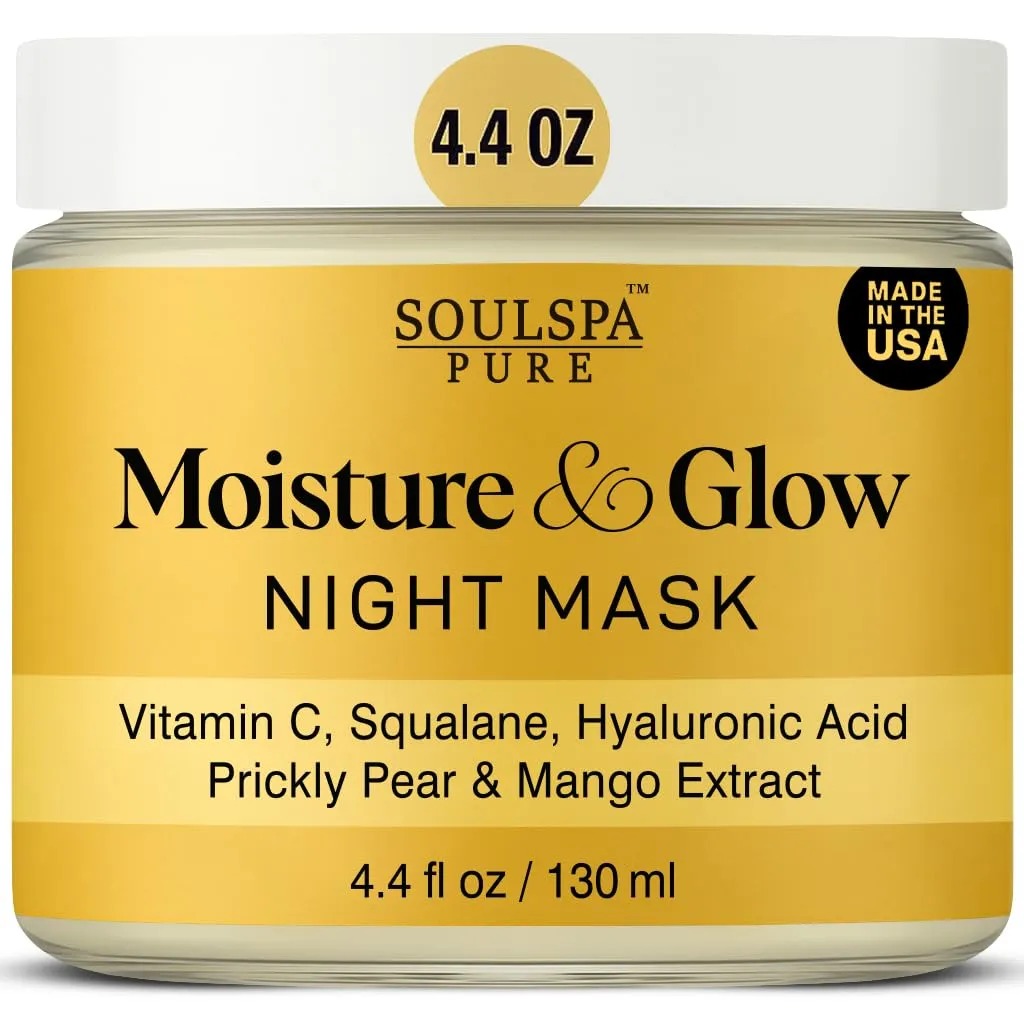 Hydrating Face Mask – Overnight Face Mask with Hyaluronic Acid, Vitamin C, Squalane, Prickly Pear & Açaí – Deep Moisture for Dry Skin – 4.4 fl oz