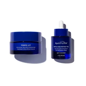 HydroPeptide Triple Acid Peptide Peel and Power Lift Advanced Ultra-Rich Face Moisturizer Bundle, (1 Ounce each)