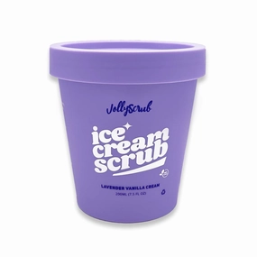 Ice Cream Scrub - Clean Moisturizing Sugar Scrub w/Whipped Shea Butter & Nourishing Oils – Fights Dry Skin & Creates Long Lasting Hydration (7.5 Fl Oz, Lavender Vanilla Cream)
