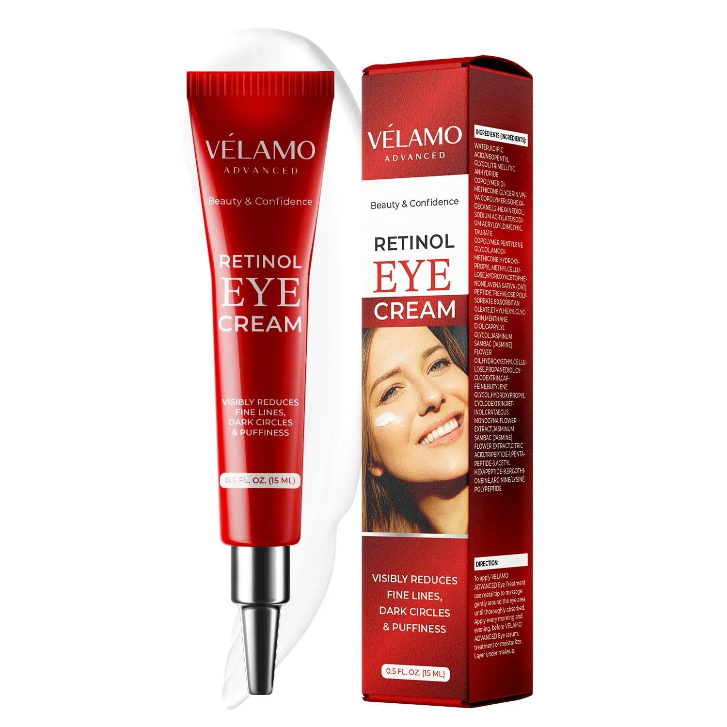 Instant Eye & Face Lift Cream: Rapid Under Eye Bags Wrinkle Smile Lines Forehead Lines Remover - Temporary Firming & Tightening Treatment in 2 Minutes - Retinol Eye Cream Anti Aging Anti Wrinkles 15g
