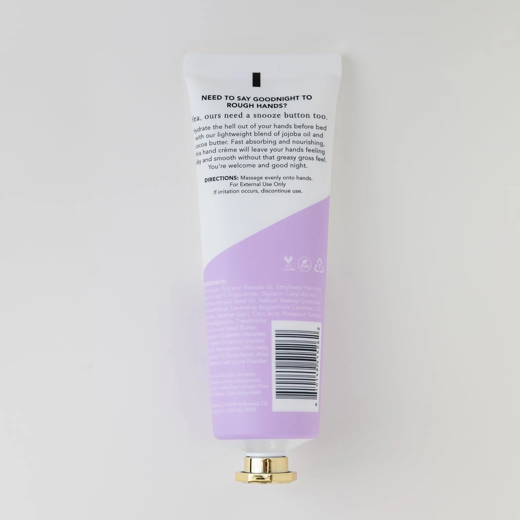 Intensely Moisturizing Vegan Hand Cream Jojoba Oil Cocoa Butter- Non-Greasy, Fast-Absorbing, Made In US, Dream Cream - Hand Crème - (3.4oz, Lavender)