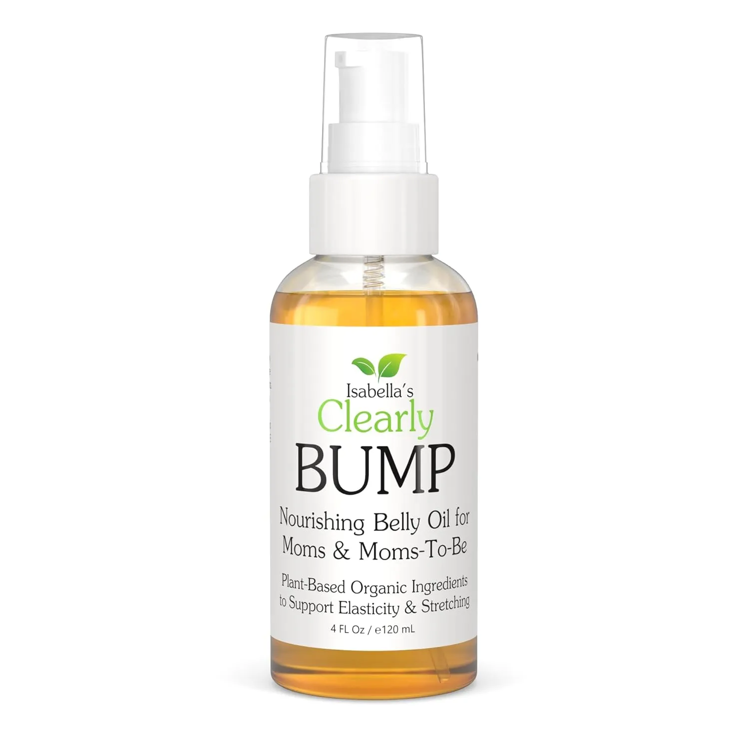 Isabella's Clearly BUMP, Organic Belly Oil for Moms and Moms to Be | Firming, Hydrating, Skin Nourishing Moisturizer for Skin Elasticity, Stretch Marks, Scars | Pregnancy, Maternity, Postpartum