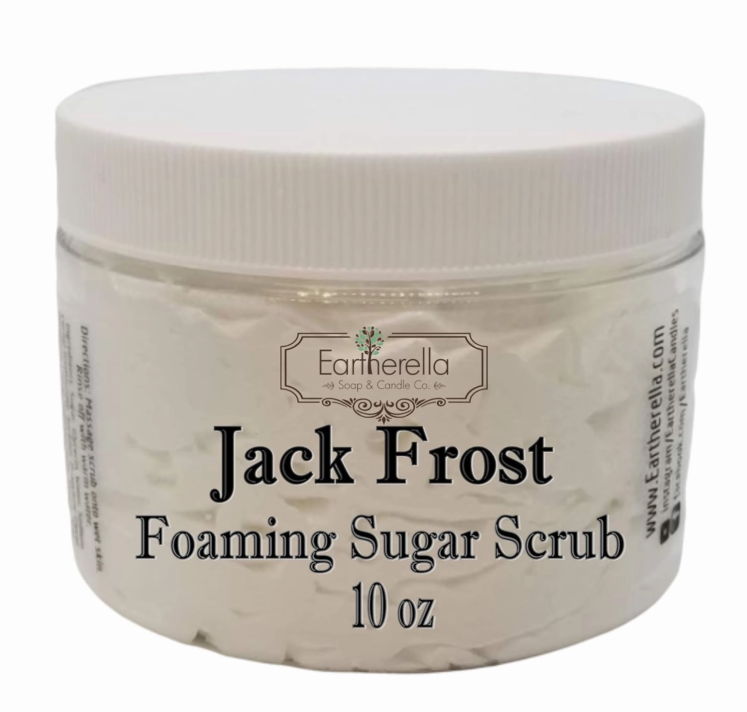 JACK FROST Vanilla Peppermint Exfoliating Foaming Sugar Body Scrub, 10 oz jar