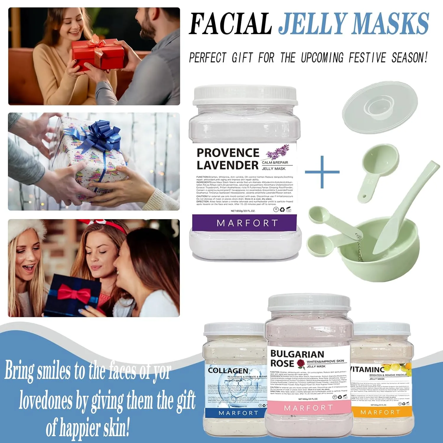 Jelly Mask for Facials Peel-Off Powder Hydrojelly Mask Peel Off Face Masks SkinCare Combination with Professional Skincare Spa Moisturizing & Hydrating 23 Fl Oz (Lavender)
