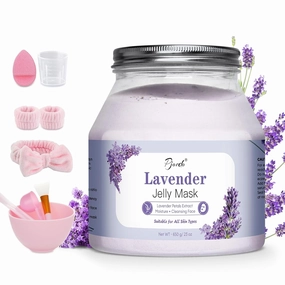 Jelly Masks for Facials Professional, Lavender Jelly Mask Powder with Mixing Bowl Set, Peel Off Hydrojelly Mask for Moisturizing, Hydrating & Nourishing, Spa Use for All Skin