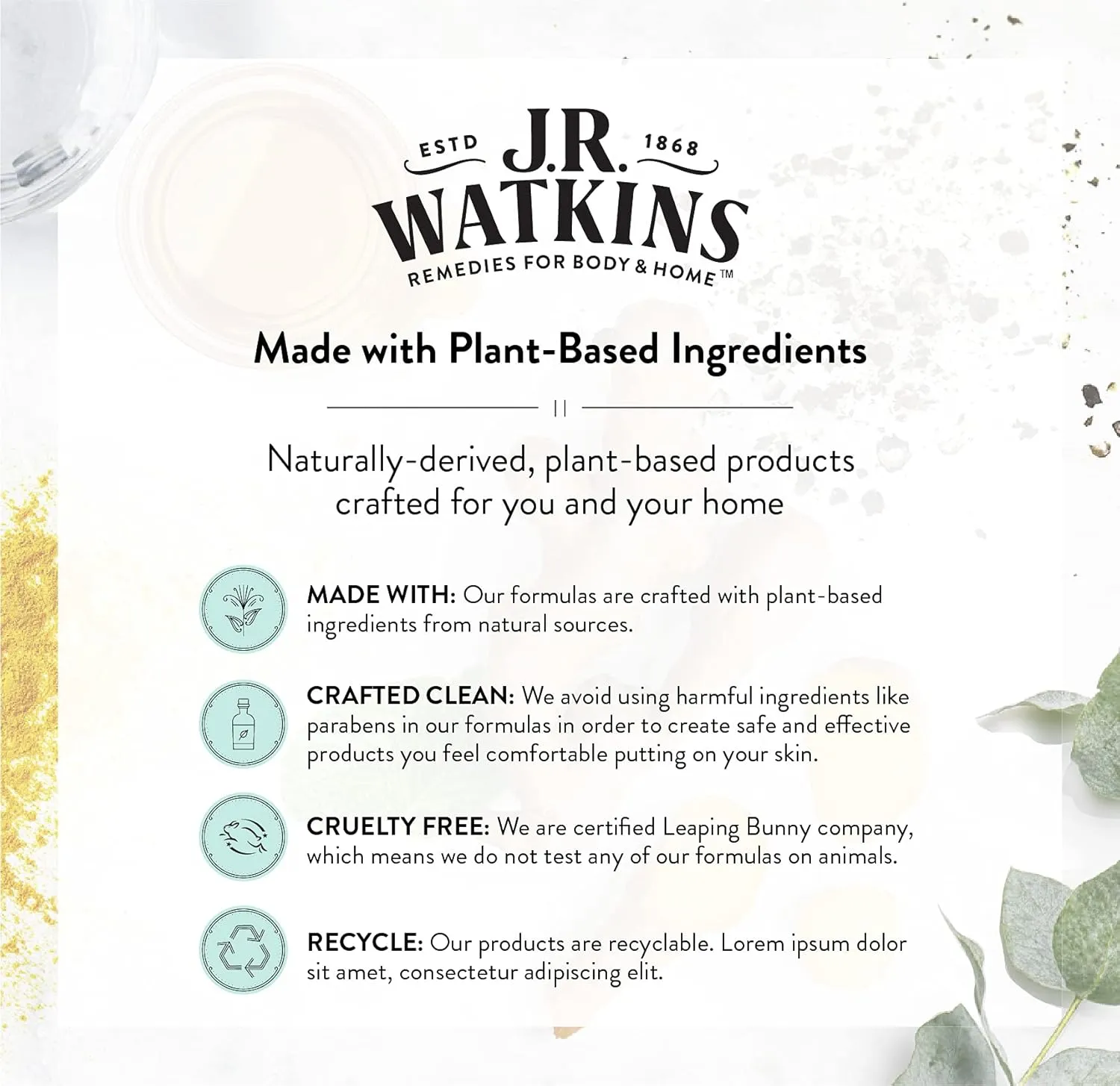 J.R. Watkins Natural Daily Moisturizing Body Wash, Hydrating Shower Gel for Men and Women, Free of SLS, USA Made and Cruelty Free, Lavender, 18 fl oz, 6 Pack