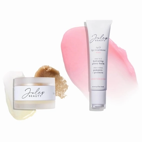 Julep 24/7 Duo: Nourishing Lip Mask and Exfoliator & Hydrating Glossy Balm and Lip Sleeping Mask with Shea Butter - Moisturize, Protect and Soothe - Vegan
