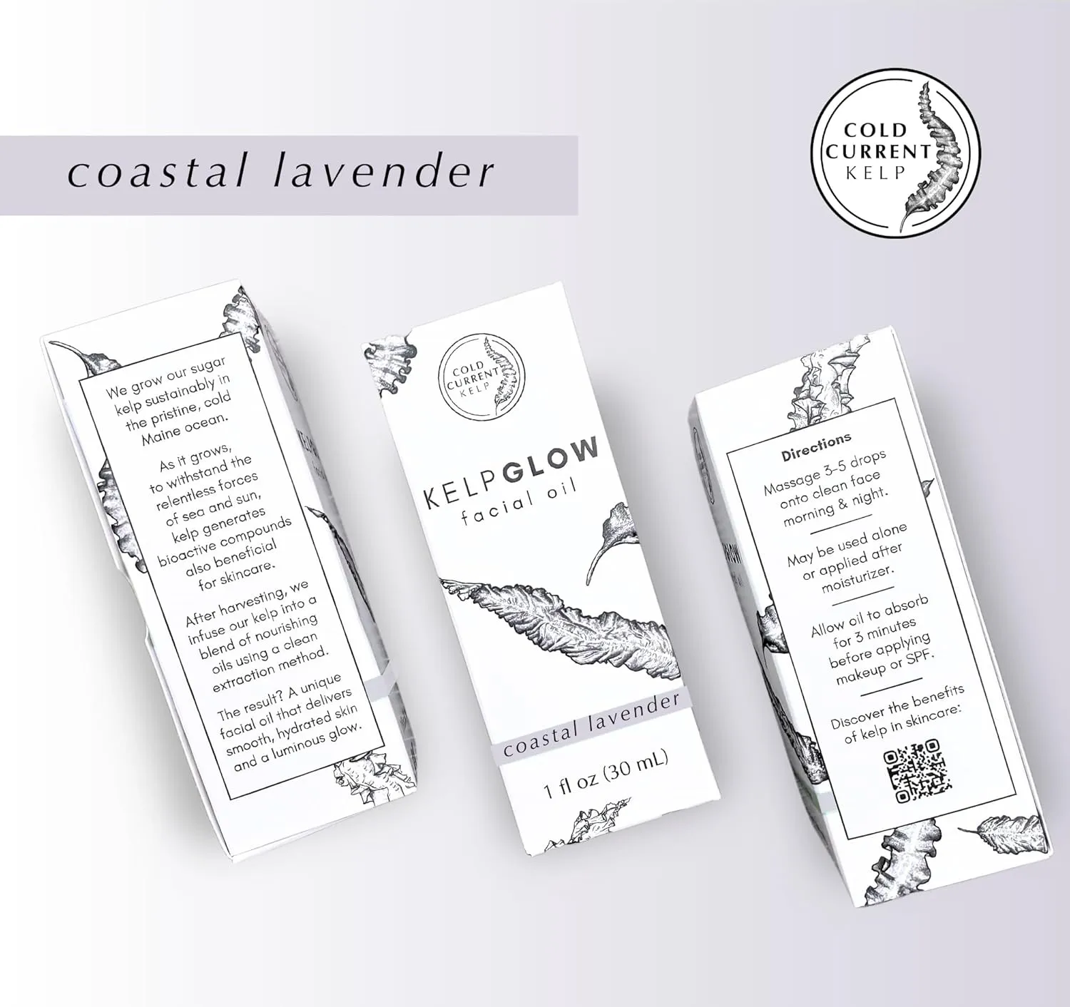 KelpGlow Facial Oil, Maine-Grown Kelp 30ml (Coastal Lavender)