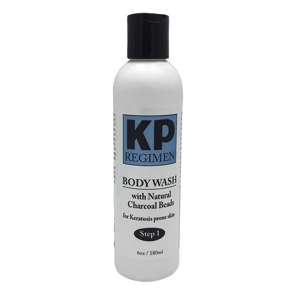 Keratosis Pilaris Exfoliating Face & Body Cleanser Wash with Natural Charcoal Beads Plus Essential Oils, Exfoliate Back & Butt Acne, Get Rid of Rough Skin & Red Bumps 6 oz