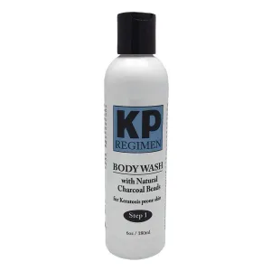 Keratosis Pilaris Exfoliating Face & Body Cleanser Wash with Natural Charcoal Beads Plus Essential Oils, Exfoliate Back & Butt Acne, Get Rid of Rough Skin & Red Bumps 6 oz