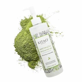 KITAO Moisturizing Exfoliator with Organic Matcha, Chia & Acai for Women & Men, Exfoliating Scrub Gel for Face & Body, Hydrating Exfoliant for Smooth & Soft Skin & Pore Cleansing from Japan 10.6 Fl Oz