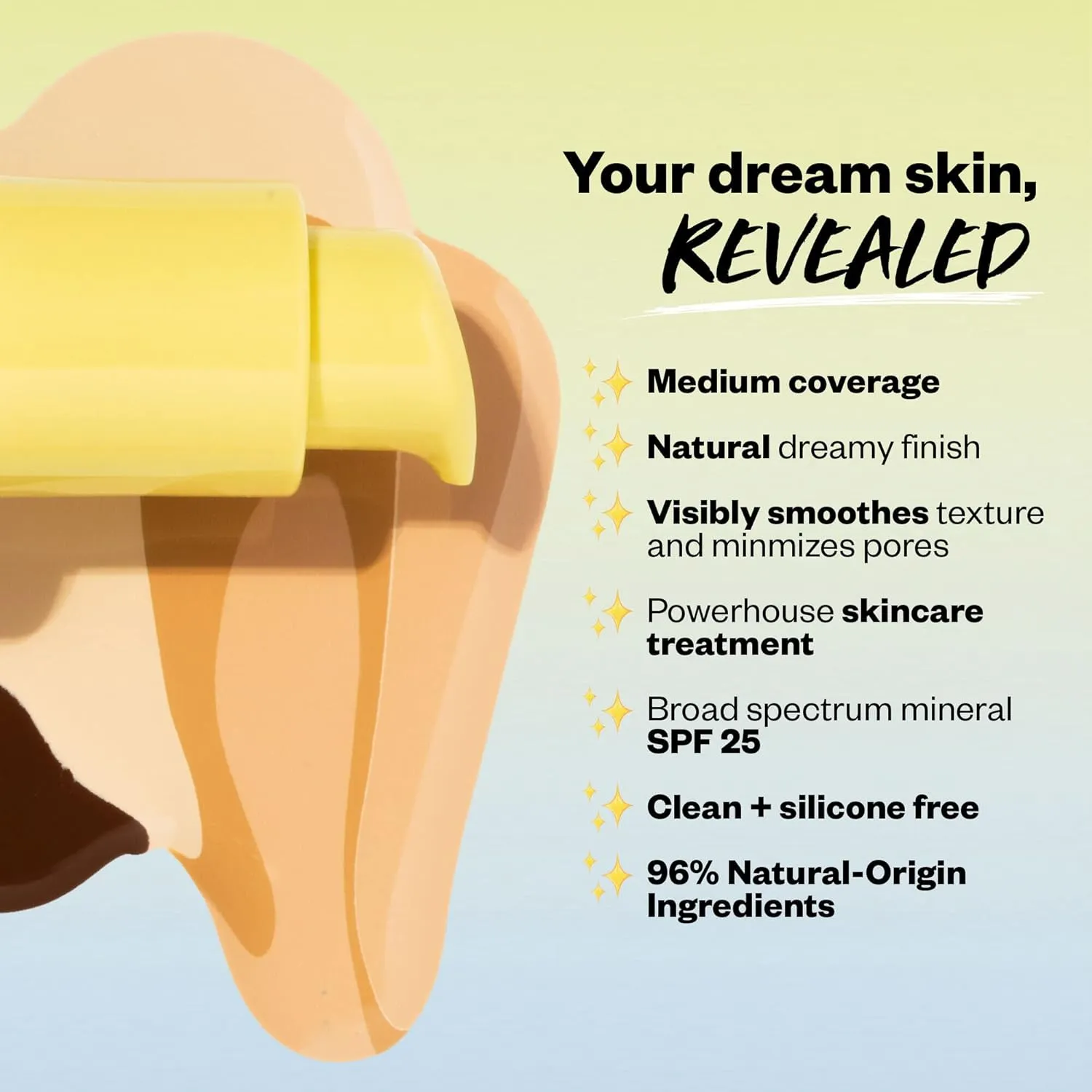 Kosas Revealer Skin-Improving Foundation with SPF 25 Protection - Hydrate, Brighten, Soothe, Plump, Protect Skin - Smoothing Texture, Natural Finish and Clean Formula - Deep Warm 370
