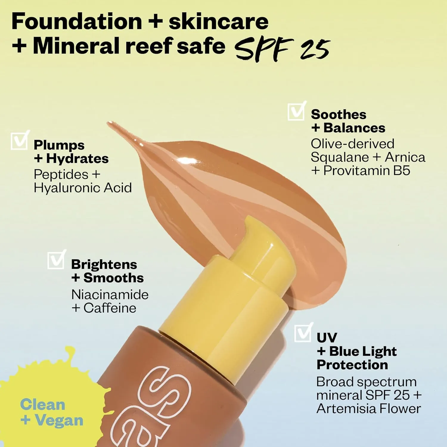 Kosas Revealer Skin-Improving Foundation with SPF 25 Protection - Hydrate, Brighten, Soothe, Plump, Protect Skin - Smoothing Texture, Natural Finish and Clean Formula - Deep Warm 370
