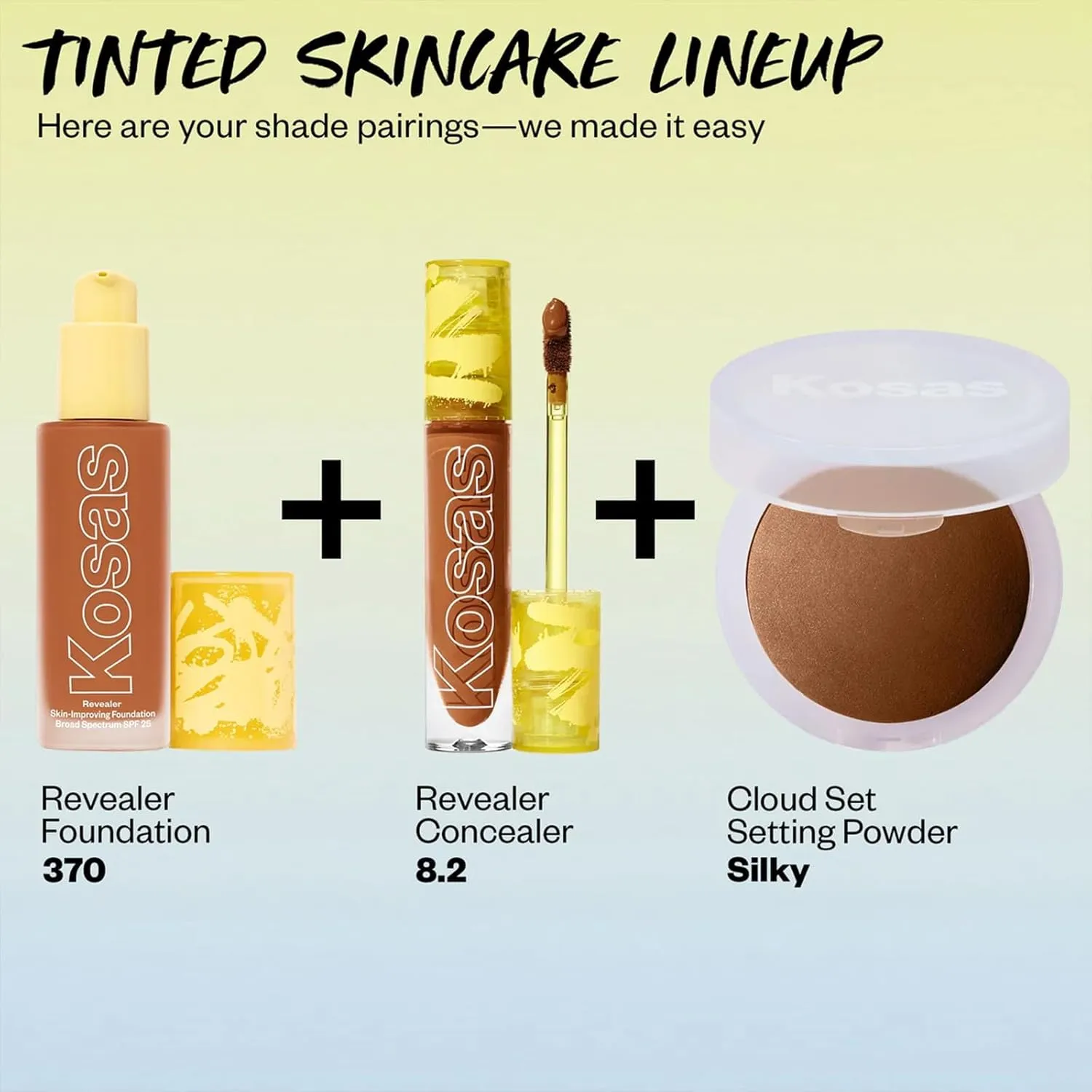 Kosas Revealer Skin-Improving Foundation with SPF 25 Protection - Hydrate, Brighten, Soothe, Plump, Protect Skin - Smoothing Texture, Natural Finish and Clean Formula - Deep Warm 370