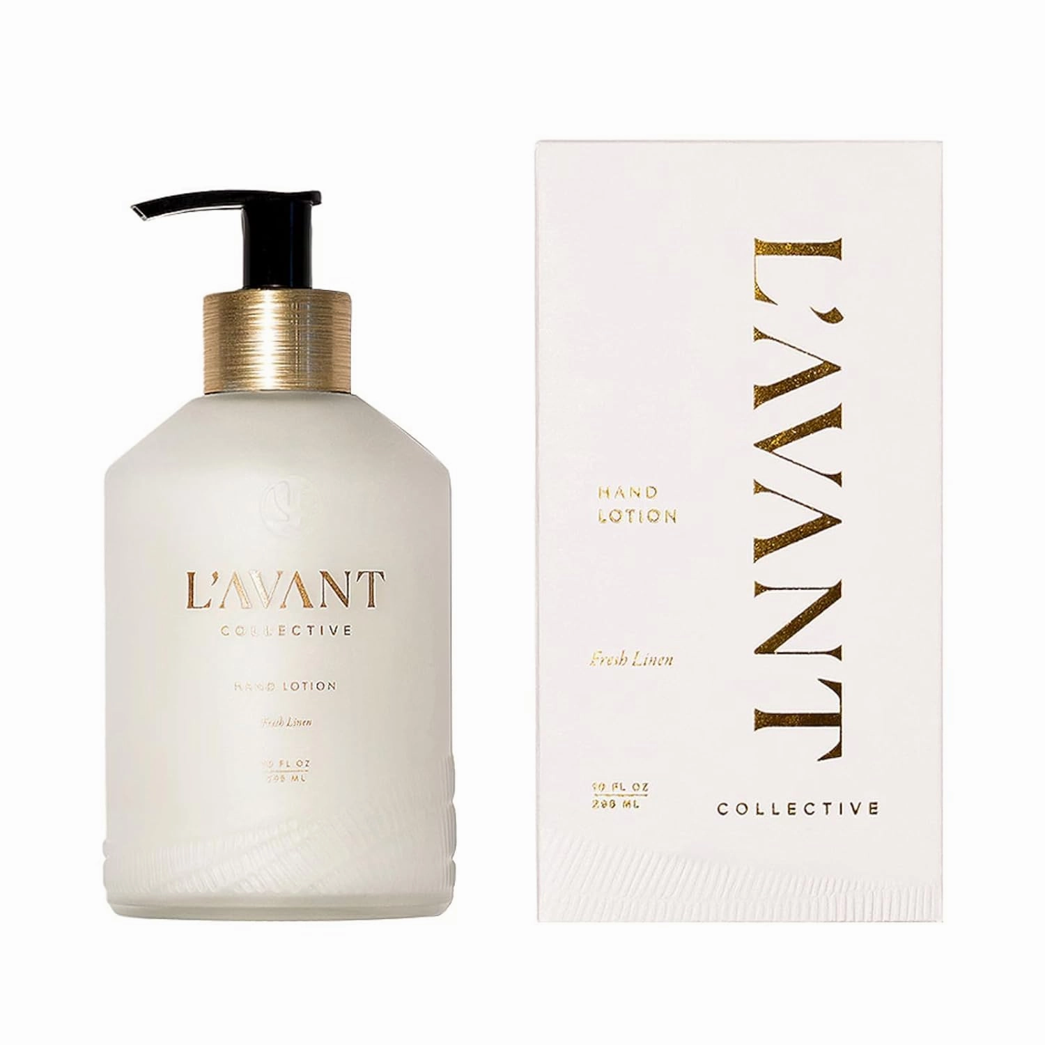 L'AVANT Collective Luxury Hand Lotion - High Performing Moisturizing Hand Cream for Dry, Cracked Hands, Nails & Cuticles - Hydrating Shea Butter Formula (10 oz, Fresh Linen)