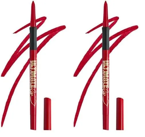 L.A. Girl Ultimate Intense Stay Auto Lipliner, Relentless Red GP396 (Pack of 2)